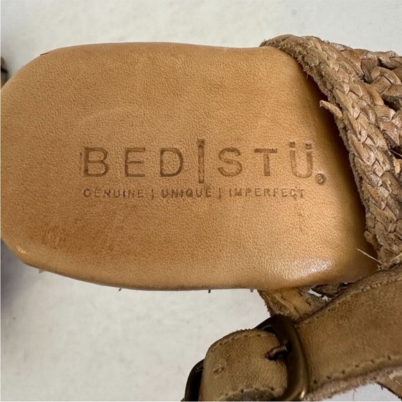 Bed Stu Tan Braided Leather Wedge Sandals - Picture 9 of 10